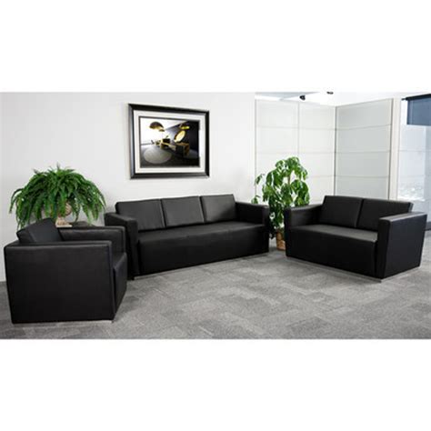 3pc Modern Leather Office Reception Sofa Set, FF-0456-12-S1 - H2O Furniture