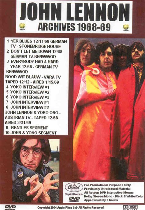 DVD John Lennon Archives 1968 1969 Thecdbunker