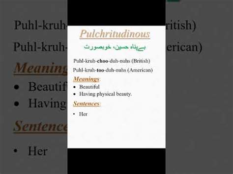 Pulchritudinous Meaning CSS Words Shorts English YouTube