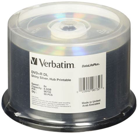 Getuscart Verbatim Dvd R Dl Gb X Datalifeplus Shiny Silver Silk