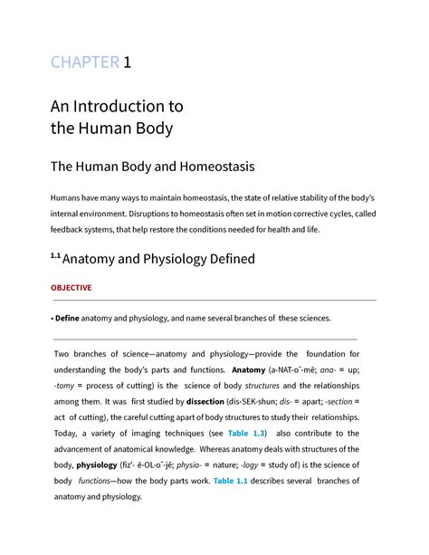 Chapter 1 An Introduction To The Human Body Anaphy Chapter 1 An