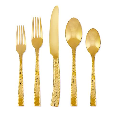 Paris Hammered Gold Piece Place Setting Hamptonforge Flatware