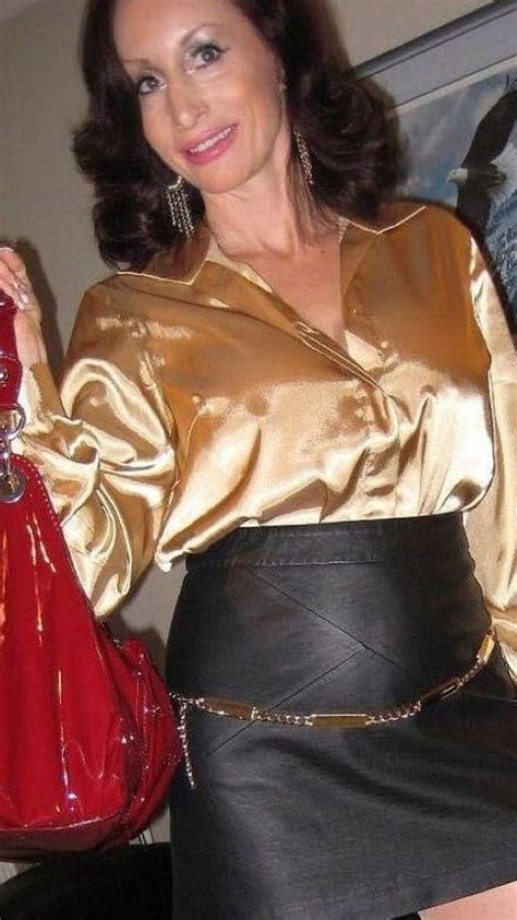 Pin By Dark Watch On Leather Woman Satin Blouses Old Lady Pics Tall Women