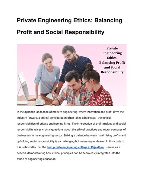 PPT Private Engineering Ethics Balancing Profit And Social