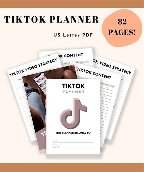 Tiktok Planner Tiktok Strategy Tiktok Growth Tiktok Life Etsy