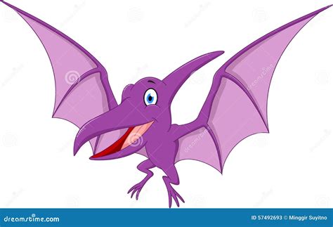 Happy Pterodactyl Cartoon Vector Illustration Cartoondealer