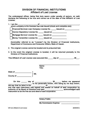 Fillable Online Affidavit Of Lost License Fax Email Print PdfFiller