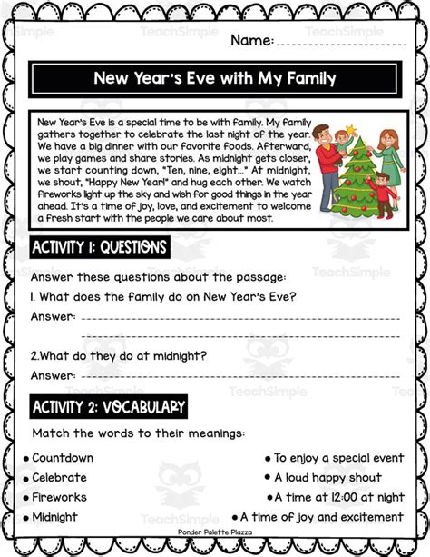 New Year Reading Comprehension Passages BUNDLE By Teach Simple