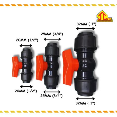 HDPE POLY STOPCOCK PP COMPRESSION BALL VALVE POLY BALL COCK 20MM