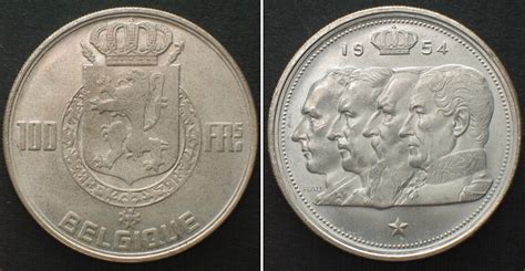 Belgien Belgium Frank Belgique Leopold Iii Silver Bu