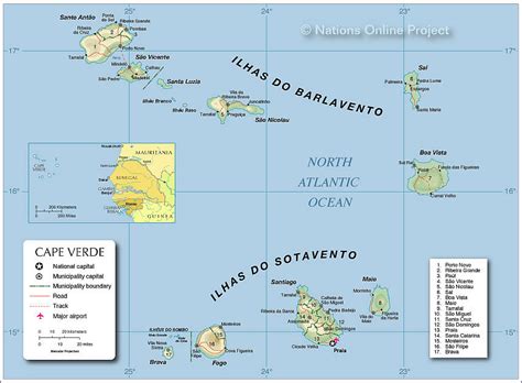 Carte du Cap-Vert - Plusieurs cartes du pays au large de l'Afrique