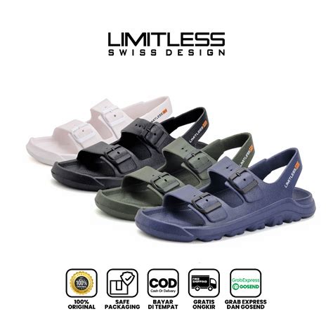 Jual LIMITLESS Sendal Slop Pria Dewasa Tali Terbaru Casual Sandal