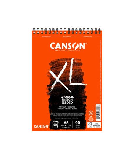 Bloco Espiralado Canson XL Croquis A5 90g 60Fls