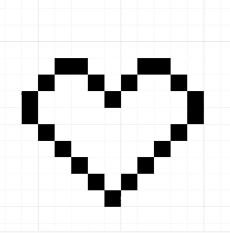 Heart Pixel Art Grid