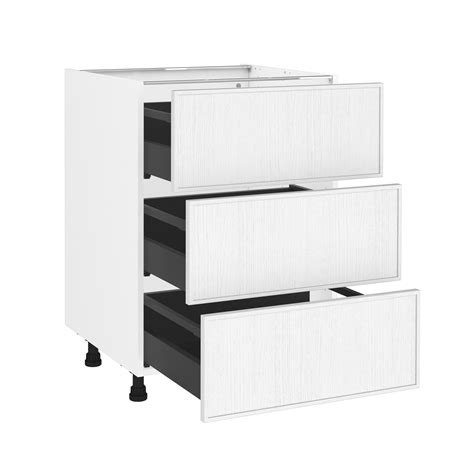 Meuble Bas De Cuisine Malmo Blanc 3 Tiroirs H77xl60 Leroy Merlin