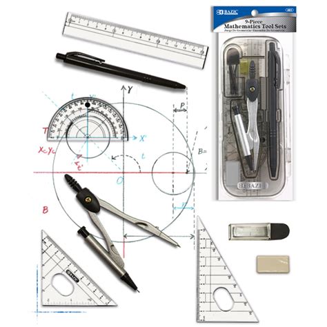 Bazic 9 Pcs Math Tool Sets Bazic Products