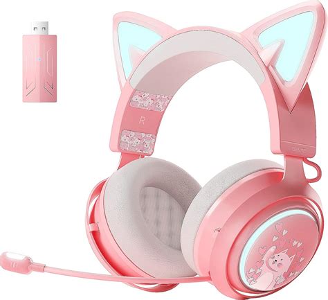 SOMiC Cat Ear Headphones 2 4GHz Wireless Gaming Headset For PS4 PS5