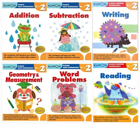 Kumon Grade 2 Complete Set 6 Workbooks Addition Subtraction