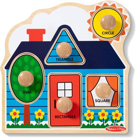 Amazon Melissa Doug First Shapes Jumbo Knob Wooden Puzzle