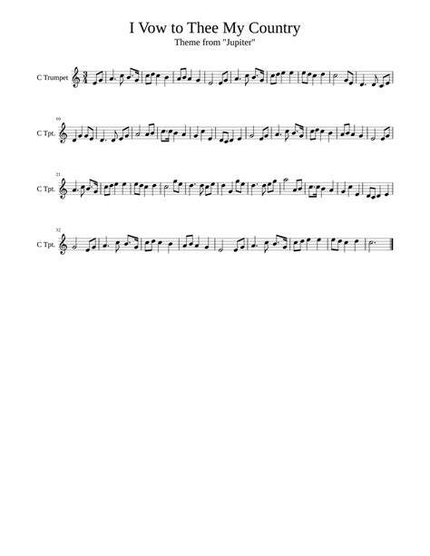 I Vow To Thee My Country Sheet Music For Trumpet Other Solo