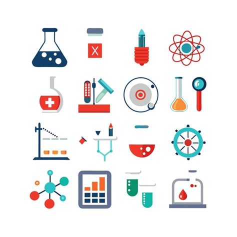 Science And Research Icon Set Vector Illustration Premium Ai