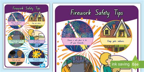 Fireworks Safety Tips Poster Professor Feito Twinkl