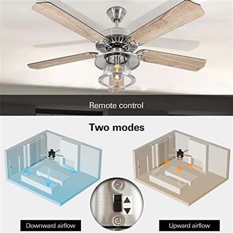 Hykolity 52 Inch Traditional Style Indoor Ceiling Fan With Light Kit