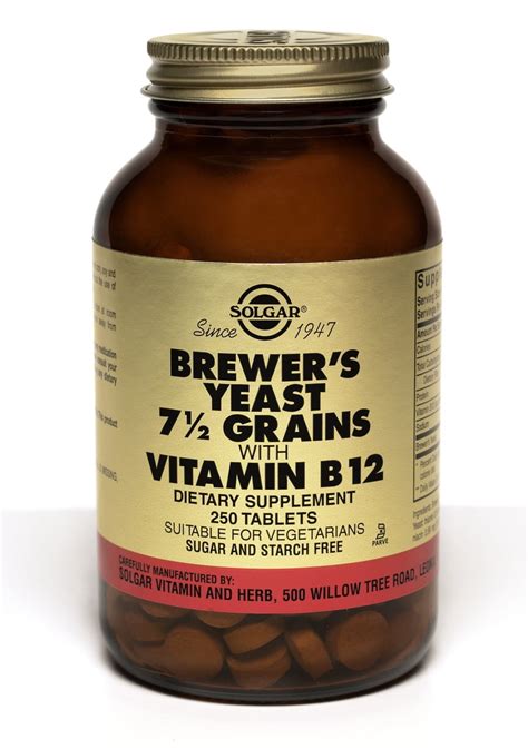 Solgar Brewer S Yeast 7 1 2 Grains Tablets With Vitamin B12 250 Ct Walmart Canada