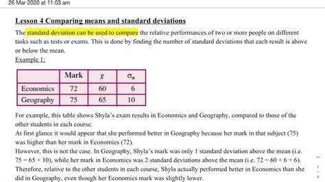 Comparing Using Mean And Standard Deviation Youtube