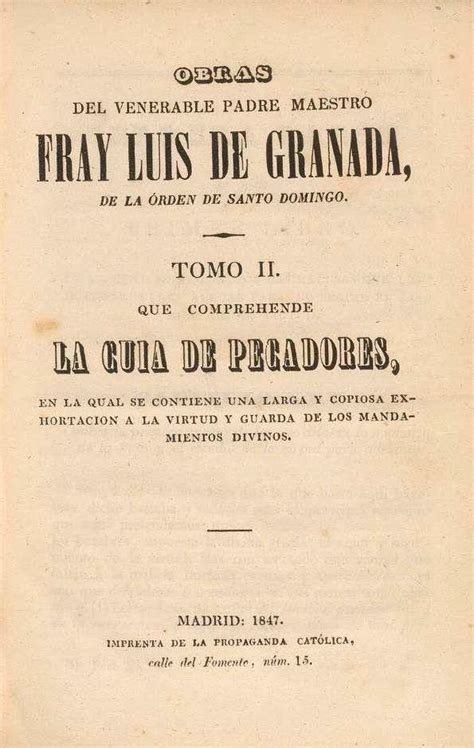 Obras Del Venerable Padre Maestro Fray Luis De Granada De La Orden De