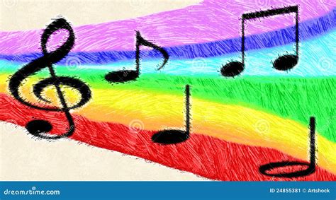 Rainbow Music Notes Clip Art