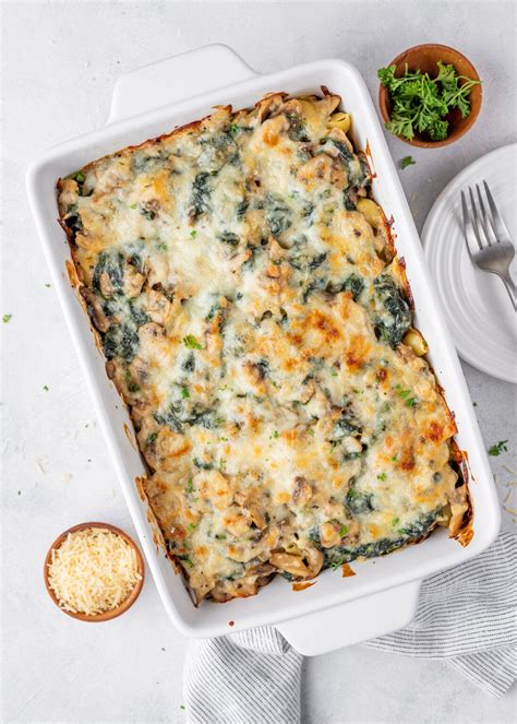 Creamy Spinach Mushroom Pasta Bake Gimme Delicious