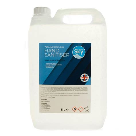 70 Alcohol Hand Sanitiser Gel 5 Litres