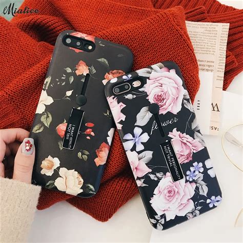 Korean Retro Flowers Floral Case For Iphone X 8 8plus 7 7plus 6 6s