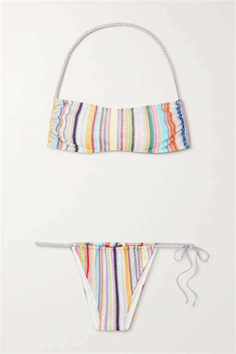 Buy Missoni Mare Striped Crochet Knit Halterneck Bikini Multi At