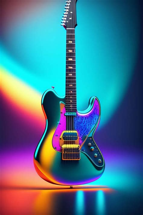 Neon Guitar Wallpaper | Loonaz