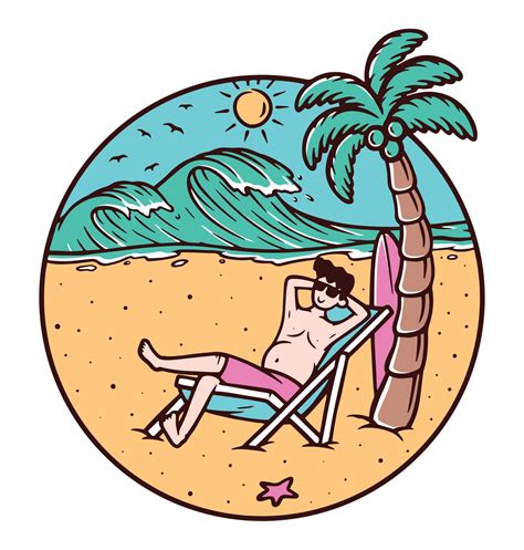 relajarse en la ilustración de vector de playa 4348290 Vector en Vecteezy