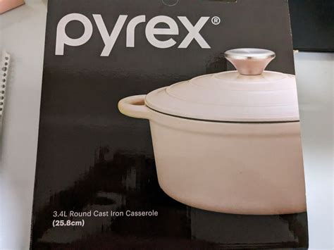 Pyrex L Round Cast Iron Casserole Furniture Home Living