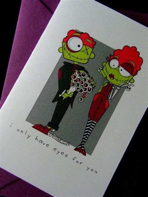 Zombie Love Valentine Day Cards Halloween Cards Etsy