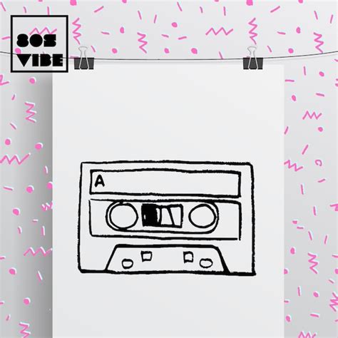 Cassette Tape Black And White Print Etsy