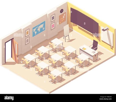 Vector Isometric School Classroom Stock Vector Image And Art Alamy