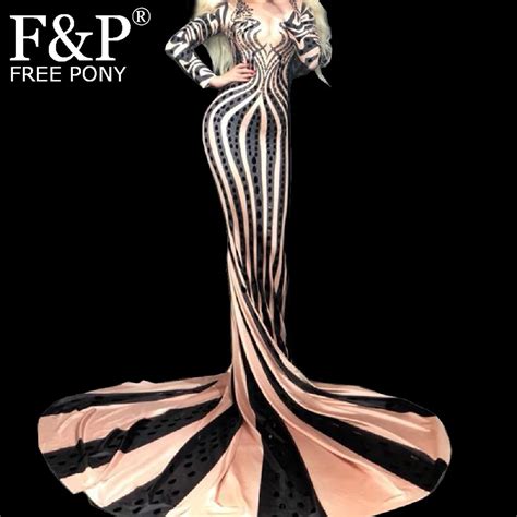 Sexy Drag Queen Costumes Rhinestone Event Party Prom Long Dresses 2018 ...