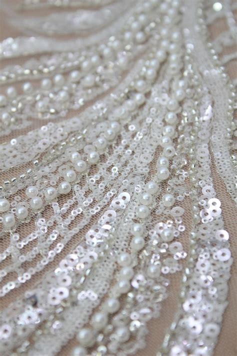 Heavy D Beaded Lace Fabric Wedding Dress Fabric Bridal Gown Lace