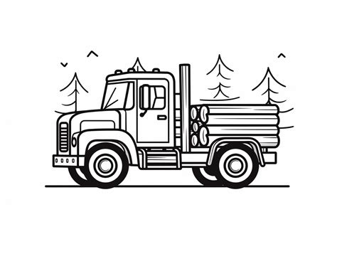 Fun Log Truck Coloring Page - Coloring Page