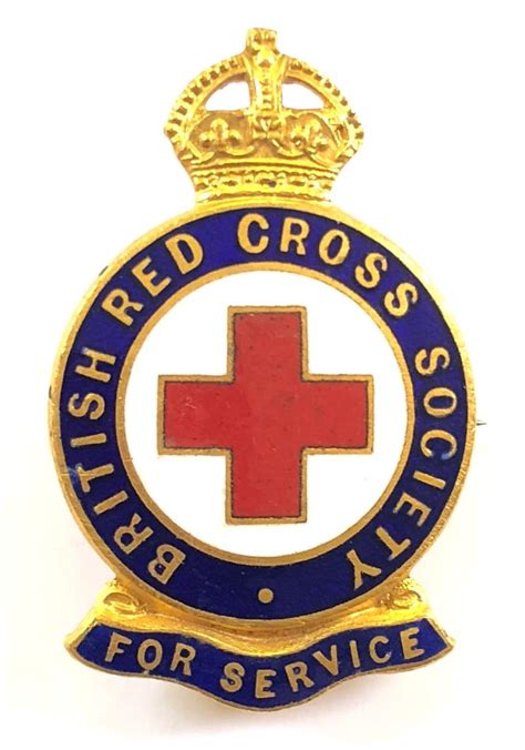 Sally Bosleys Badge Shop British Red Cross Society For Service Pin Badge