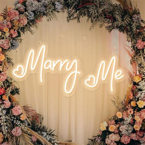 Marry Me Neon Sign Airnesolly Marry Me Led Neon Light For Wedding