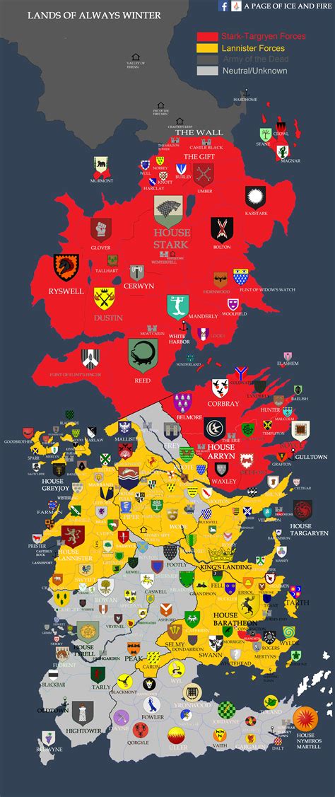 Main Spoilers Political Map Of Westeros As Of S E Westeros Map