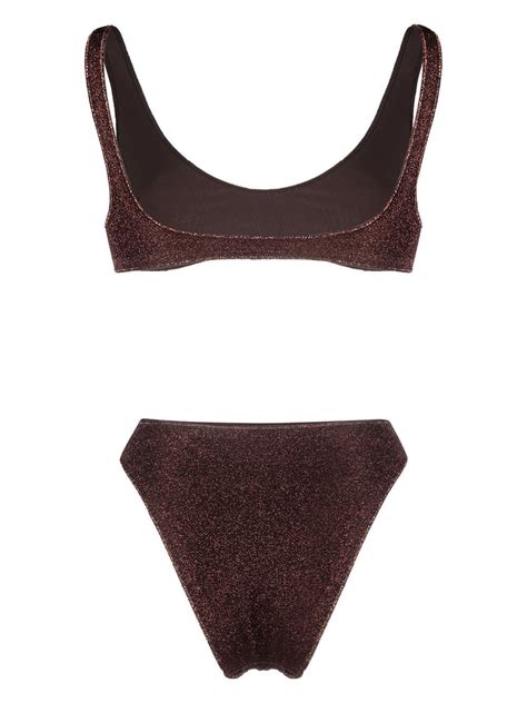 Oséree Lumiere Shimmer Bikini Set Farfetch