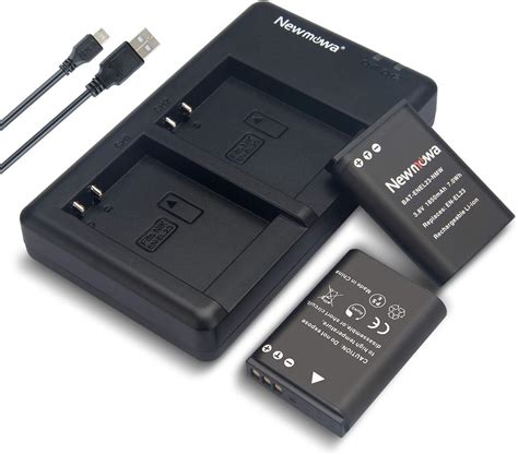 Newmowa EN EL23 Battery 2 Pack And Dual USB Charger Kit For Nikon EN