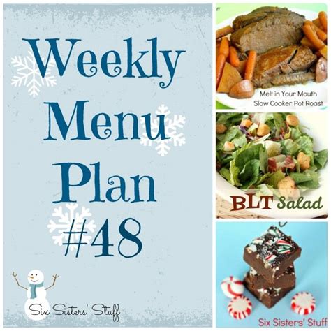 1000 Images About Six Sisters Weekly Menu Plan On Pinterest Weekly
